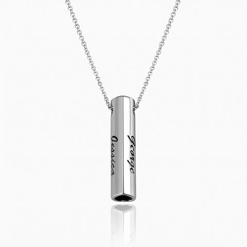 Matching Double Heart Bar Necklace