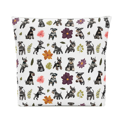 Schnauzer Print Cotton Cosmetic Bag/Makeup Organizer & Travel Pouch