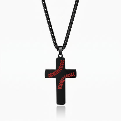 personalized baseball cross necklace