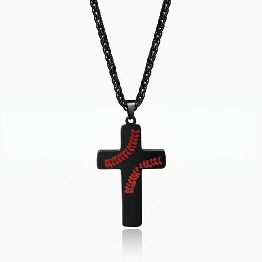 personalized baseball cross necklace