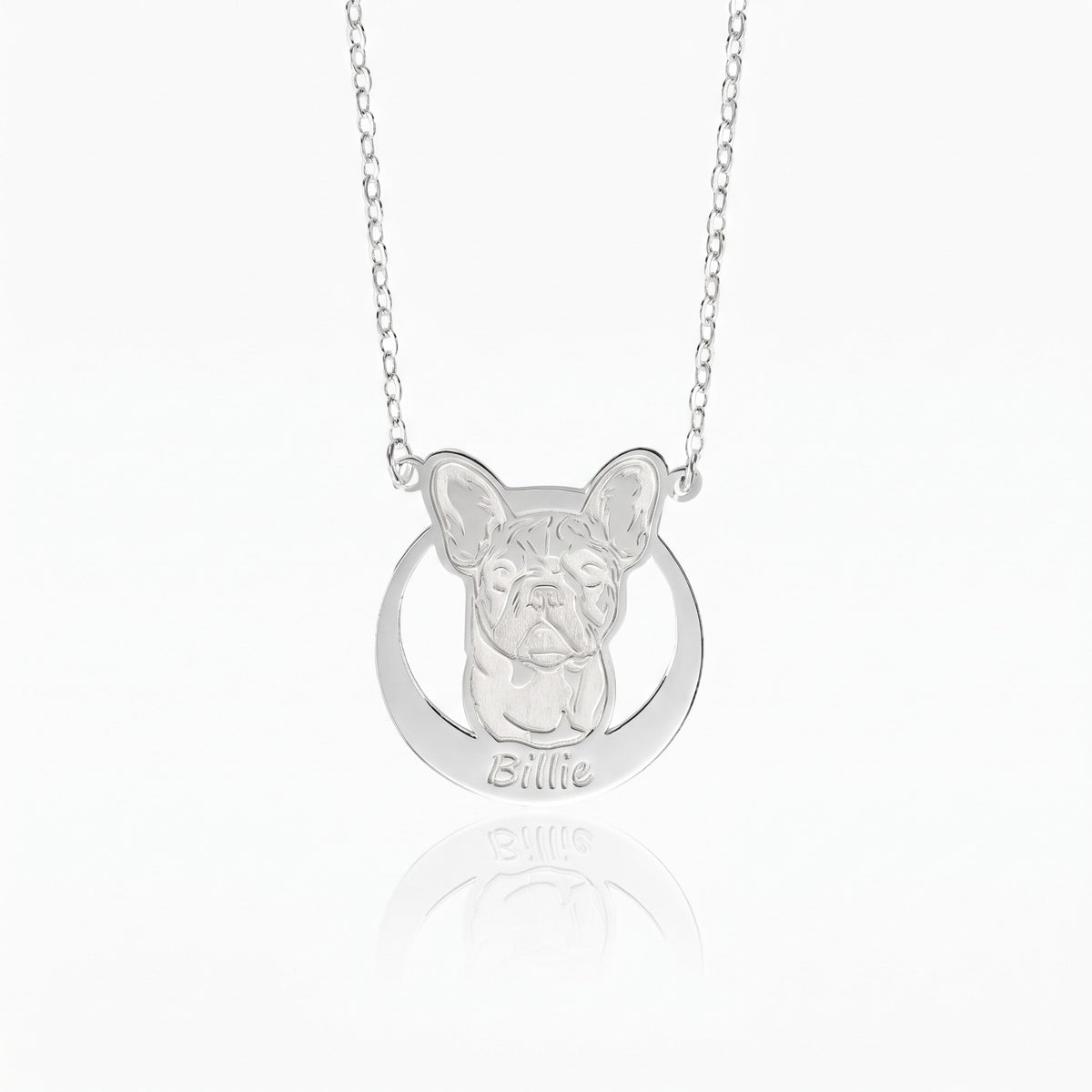 custom name pet portrait necklace