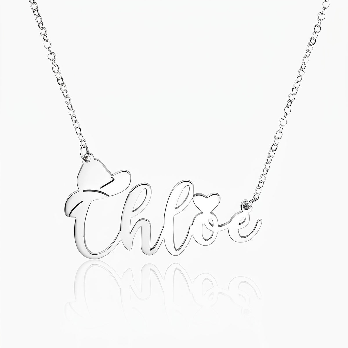 cowboy hat necklace with custom name