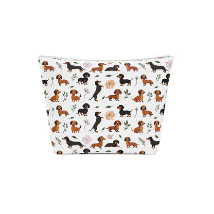 Dachshund Print Cotton Cosmetic Bag/Makeup Organizer/Toiletry Bag