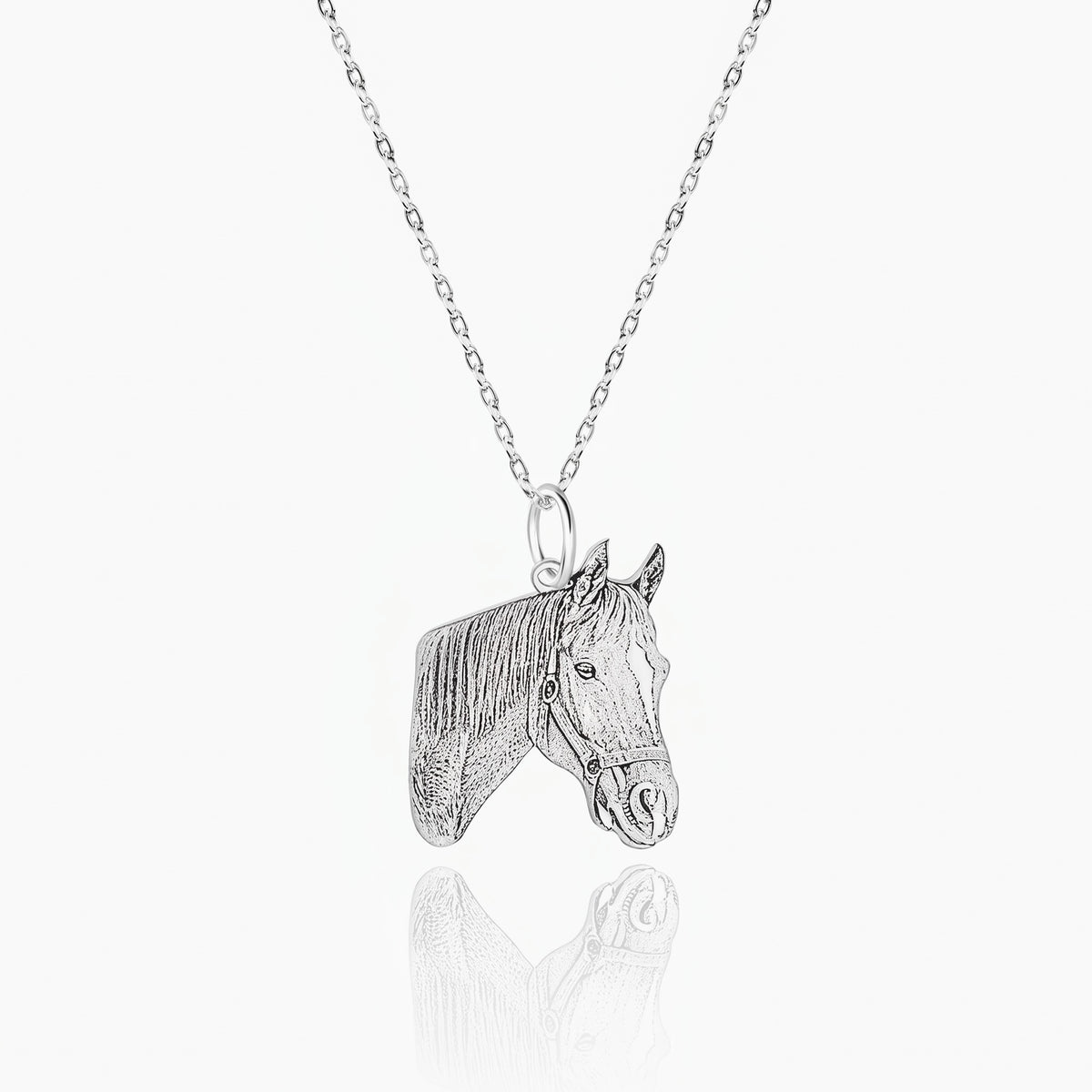 custom name horse portrait necklace