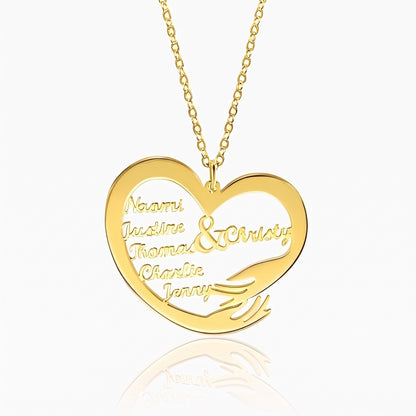 personalized names heart necklace