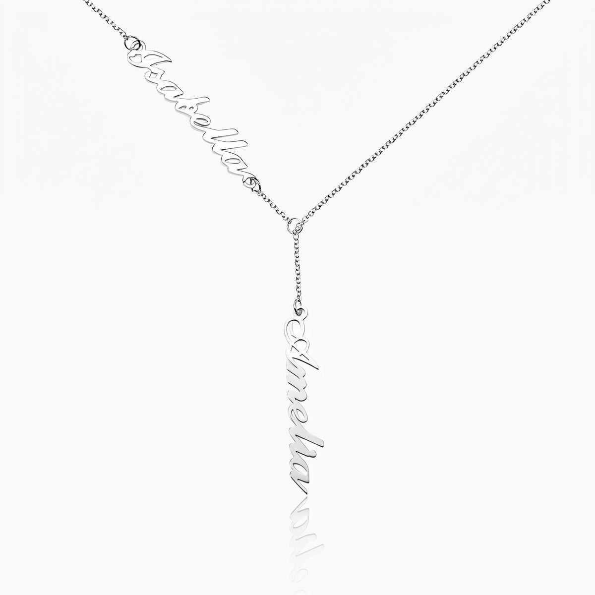 personalized two names y shaped necklace