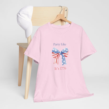 "Party Like It's 1776" 4th of July Girly Graphic T-Shirt