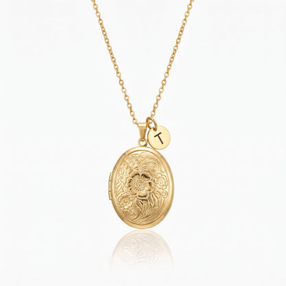 custom flower locket necklace