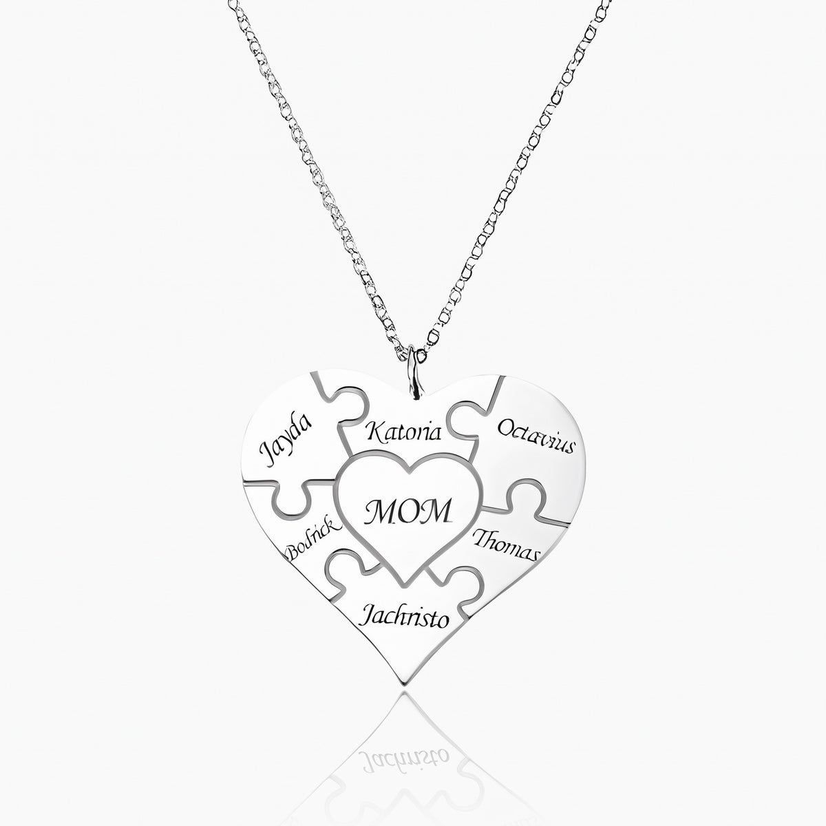 personalised heart puzzle necklace