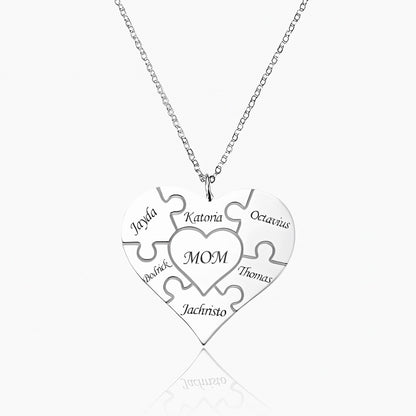 personalised heart puzzle necklace
