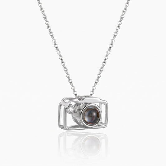 personalized photo camera projection necklace
