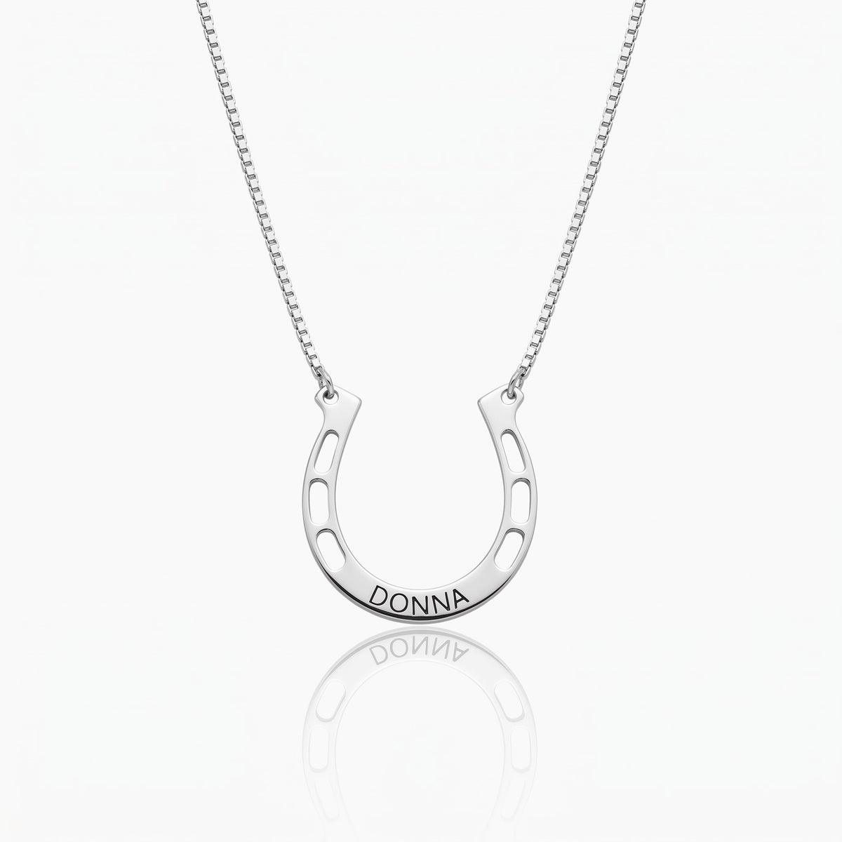 horseshoe necklace with custom name