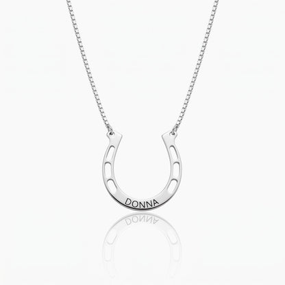 horseshoe necklace with custom name