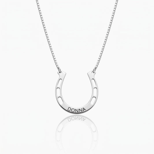 horseshoe necklace with custom name