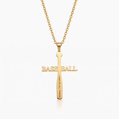 softball baseball cross necklace custom name