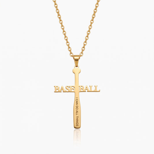 softball baseball cross necklace custom name