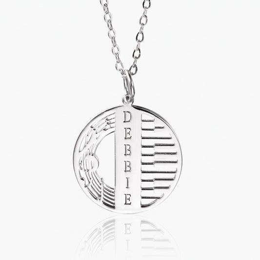 customized name treble clef necklace