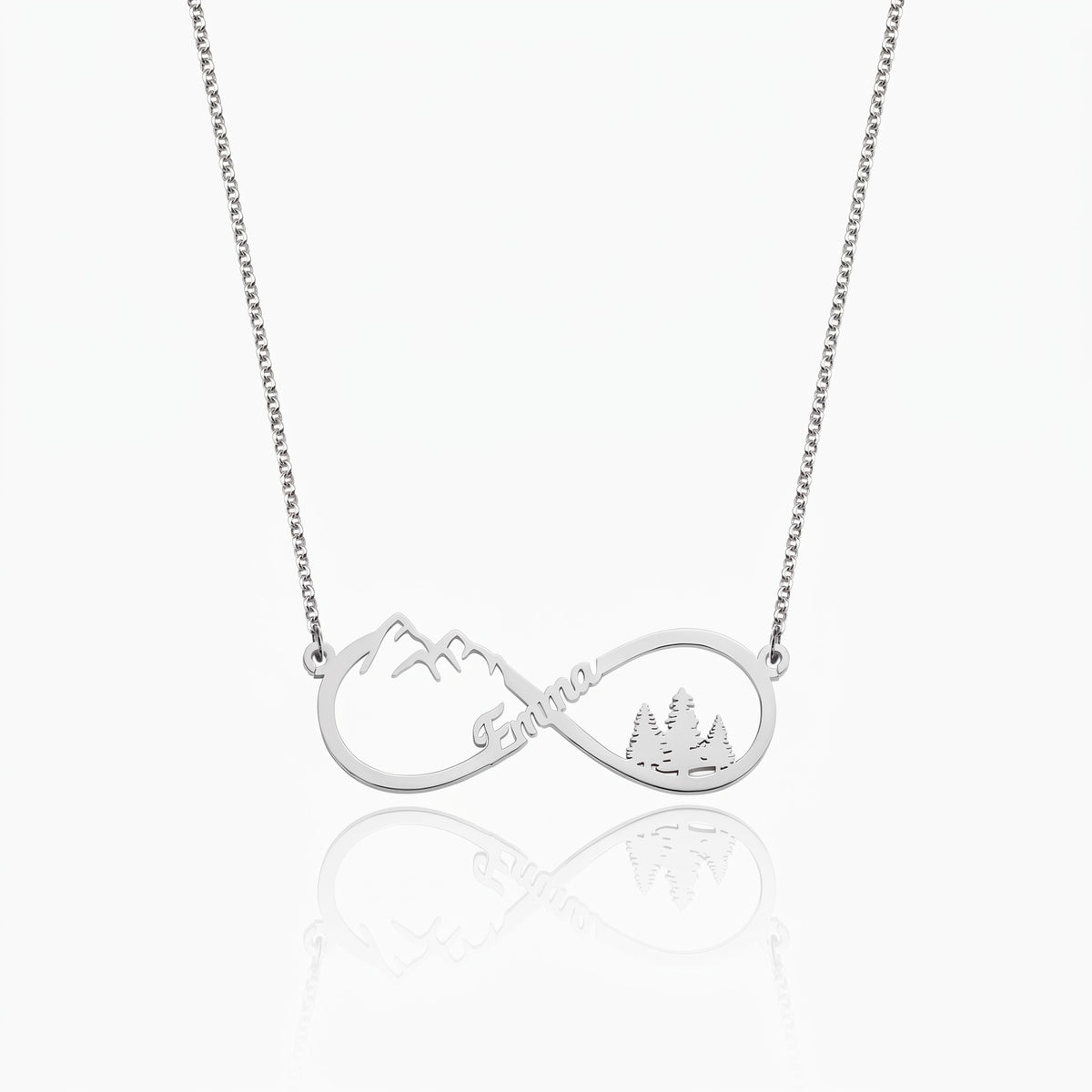 mountain infinity name necklace