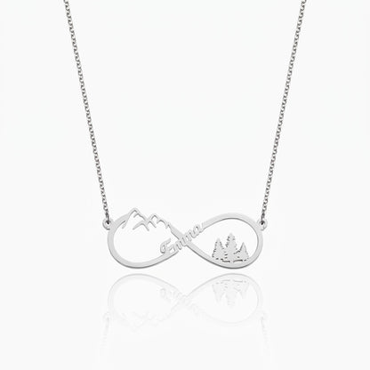 mountain infinity name necklace