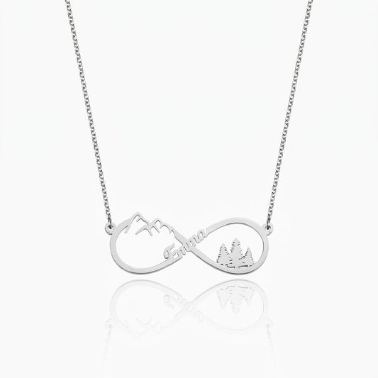 mountain infinity name necklace