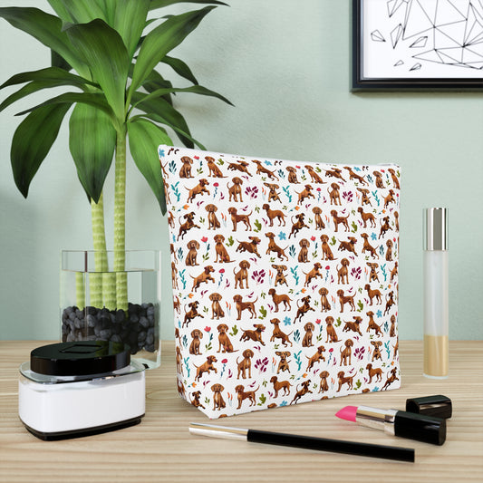 Vizsla Print Cotton Cosmetic Bag/Makeup Organizer & Toiletry Bag