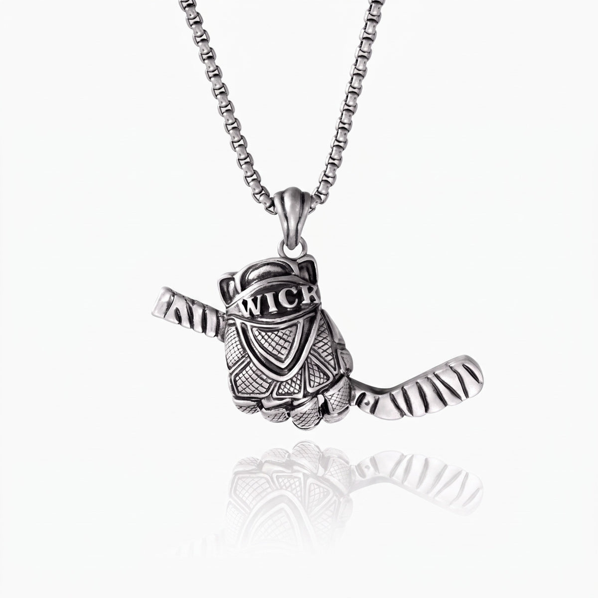 personalized name ice hockey necklace
