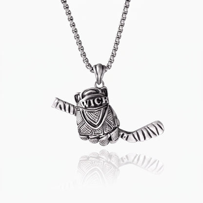 personalized name ice hockey necklace