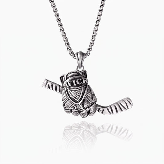 personalized name ice hockey necklace
