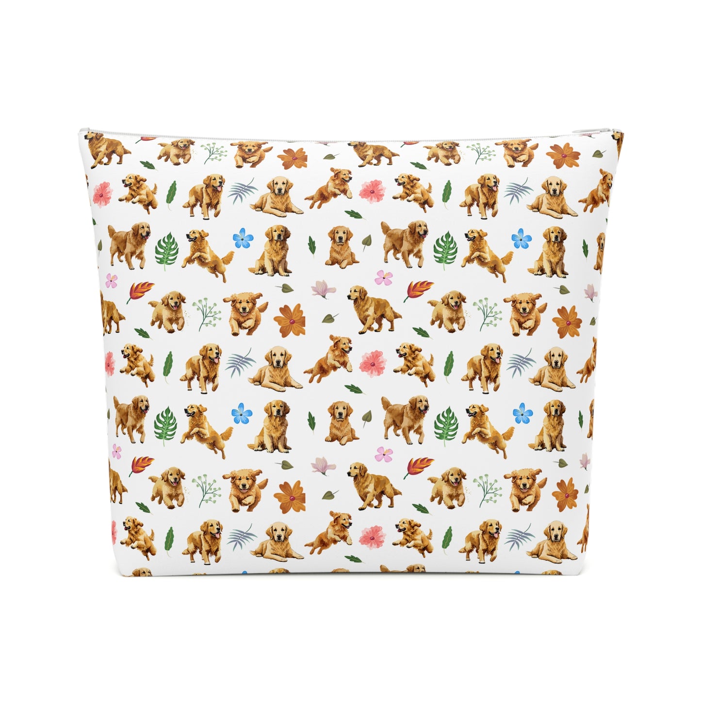 Golden Retriever Print Cotton Cosmetic Bag/Make up Organizer & Travel Pouch