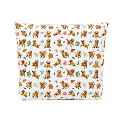 Golden Retriever Print Cotton Cosmetic Bag/Make up Organizer & Travel Pouch