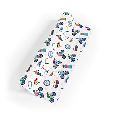 Mountain Biking Print Gift Wrapping Paper Roll