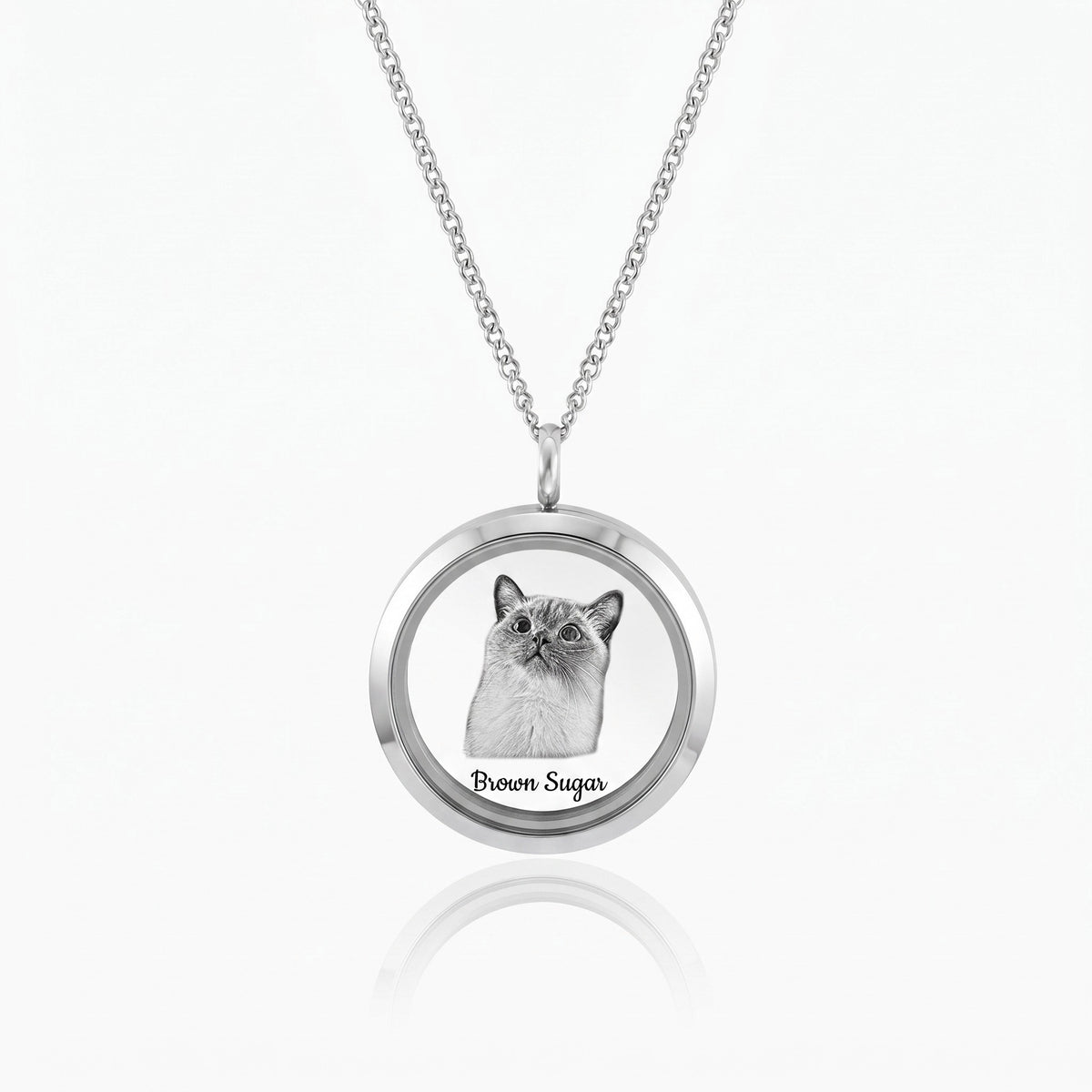 clear pet locket customized pet portrait