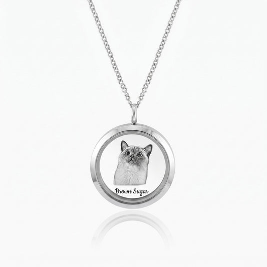 clear pet locket customized pet portrait