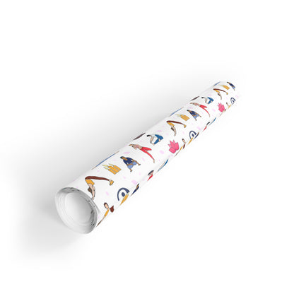 Yoga Inspired Print Gift Wrapping Paper Roll