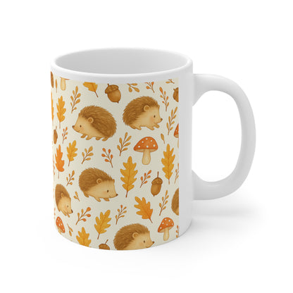 Cozy Autumn Hedgehog Print 11oz Ceramic Mug