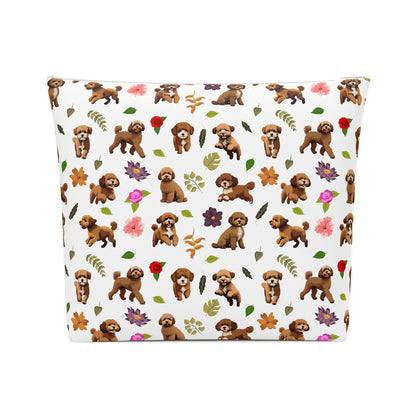 Cavapoo Print Cotton Cosmetic Bag/Makeup Organizer/Travel Pouch