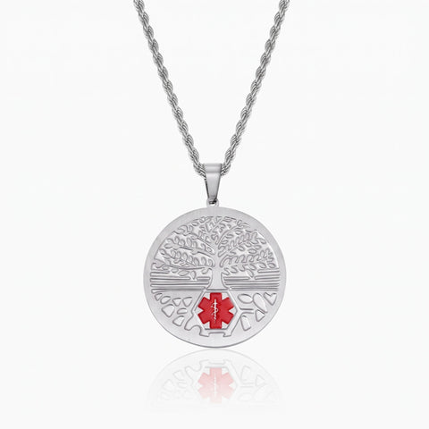 Personalized Medical Alert Necklace - Life Tree Design