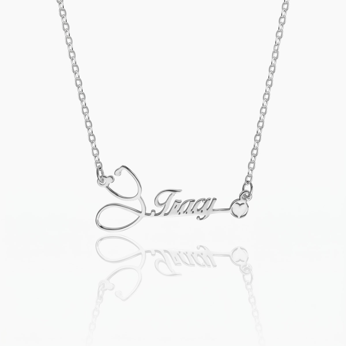 personalized stethoscope name necklace