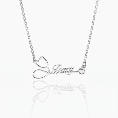 personalized stethoscope name necklace
