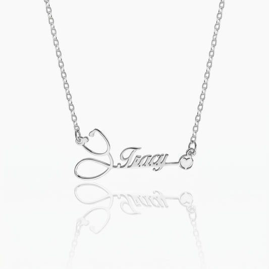 personalized stethoscope name necklace