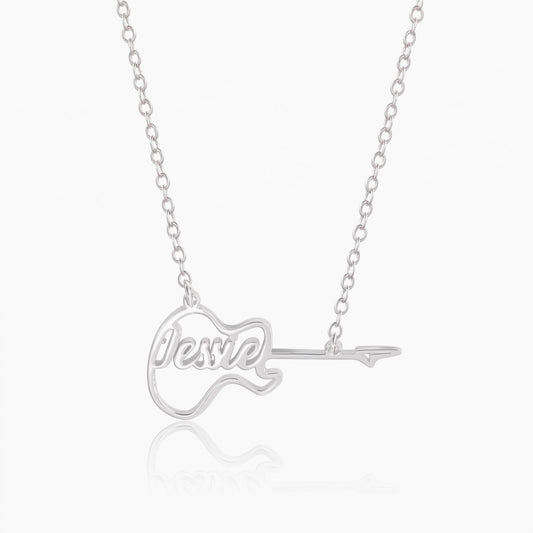electric guitar necklace custom name