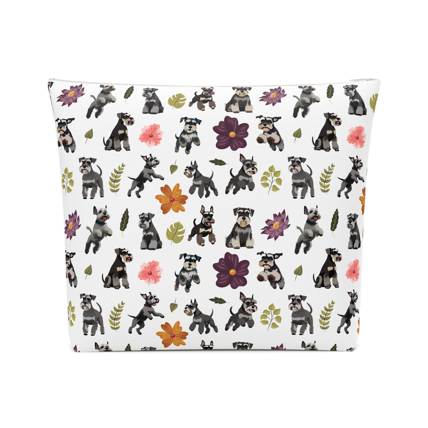Schnauzer Print Cotton Cosmetic Bag/Makeup Organizer & Travel Pouch