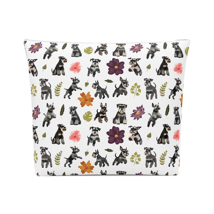 Schnauzer Print Cotton Cosmetic Bag/Makeup Organizer & Travel Pouch