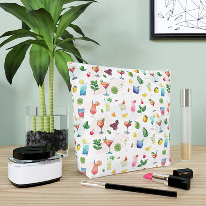 Cocktail Print Cotton Cosmetic Bag/Makeup Travel Pouch