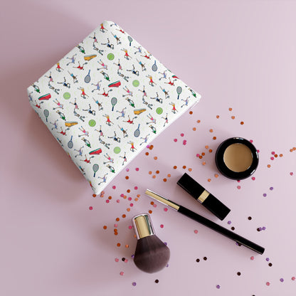 Tennis Print Cotton Cosmetic Bag/Makeup Organizer & Travel Pouch