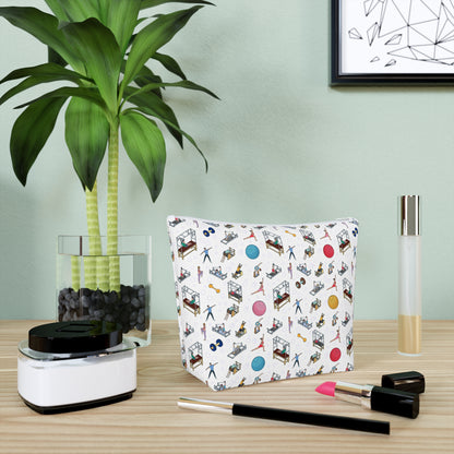 Pilates Print Cotton Cosmetic Bag/Makeup Organizer & Travel Pouch
