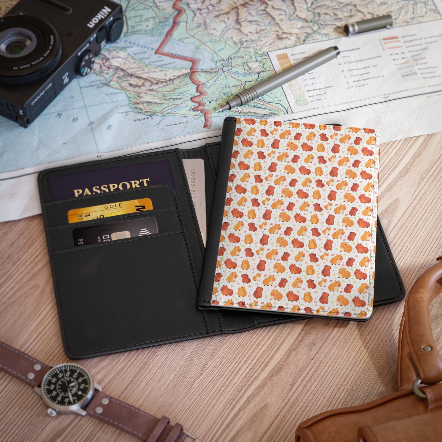 Cute Capybara Printed Passport Cover