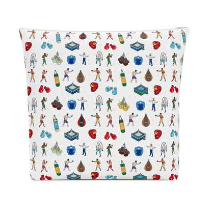 Boxing Print Cotton Cosmetic Bag/Makeup Organizer & Travel Pouch