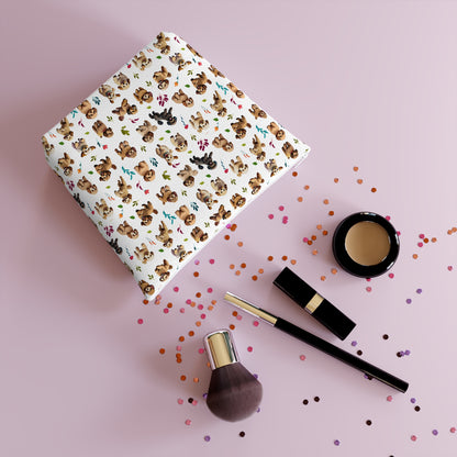 Cockapoo Print Cotton Cosmetic Bag/Makeup Travel Pouch