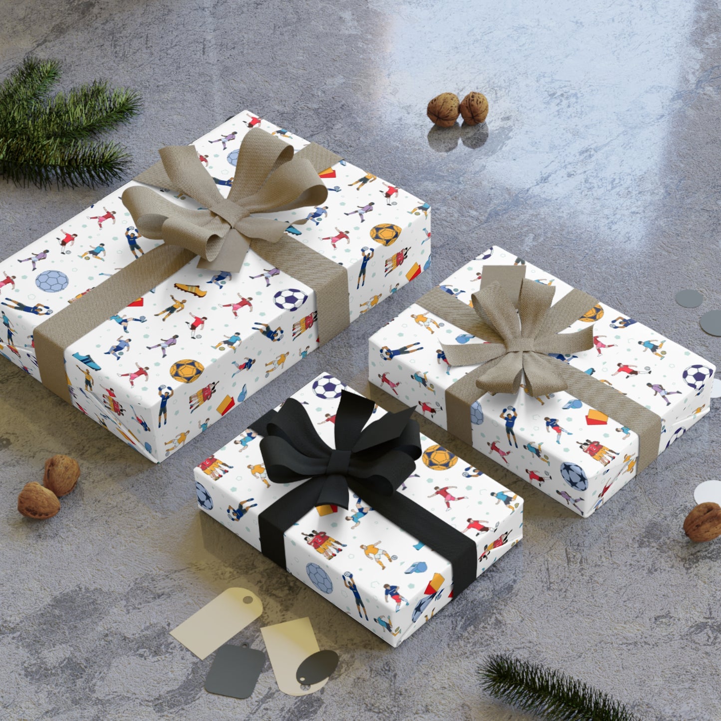 Football Soccer Print Gift Wrapping Paper Roll